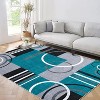 Geometric Abstract Washable Rug - Non-Slip Ultra-Thin Modern Carpet for Living Room, Bedroom, Dining Room - Stain Resistant - 2 of 4