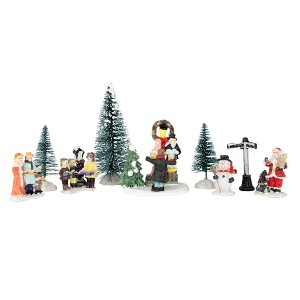 Northlight 9-Piece Santa and His Carolers Christmas Village Display Set - 3.5" - 1 of 4