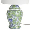 24" Green & Blue Floral Ginger-Jar Ceramic Table Lamp - Nourison - 4 of 4