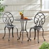 Osparple Outdoor Patio Furniture Bistro Set Aluminum Hollow Design Bar Conversation Chairs and Round Table for Garden, Backyard, Terrace - 2 of 4
