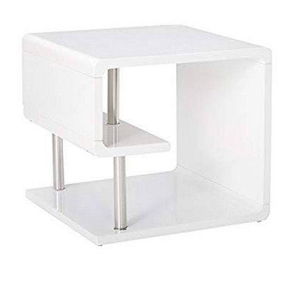 Contemporary Style End Table White - Benzara