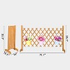 VINGLI 2 Packs Extendable Garden Fence, Freestanding Accordion Fence, Solid Wood Pet Gate for Patio, Yard, 27.55", Teak - 2 of 4