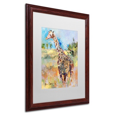Trademark Fine Art -Richard Wallich 'Giraffe' Matted Framed Art