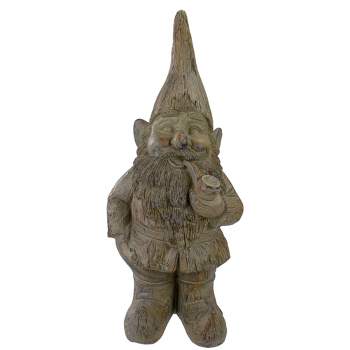 Northlight 17.75" Gray Standing Gnome Outdoor Garden Statue