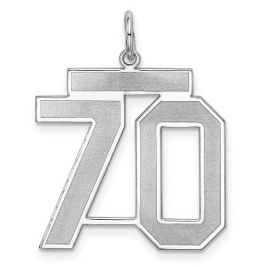 Black Bow Jewelry Sterling Silver, Jersey Collection, Large Number 70 Pendant - 1 of 4