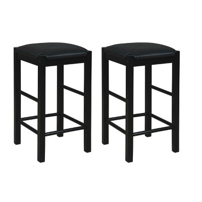 Set Of 2 Lancer Backless Padded Faux Leather Counter Height Barstools 