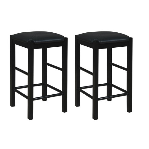 Set Of 2 Lancer Backless Padded Faux Leather Counter Height Barstools ...