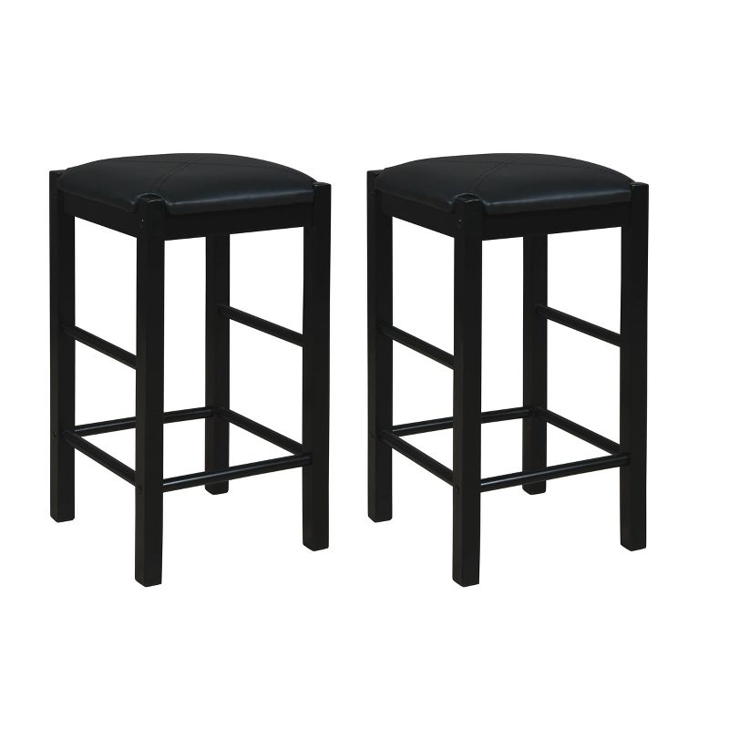Set of 2 Lancer Backless Faux Leather Counter Height Barstools - Linon, 1 of 18