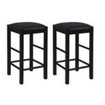 Set of 2 Lancer Backless Faux Leather Counter Height Barstools - Linon