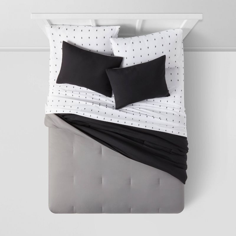 Solid Microfiber Reversible Comforter & Sheets Set - Room Essentials™, 4 of 11