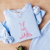 Simply Sage Market Happy Easter Bunny Outline Lightweight Garment Dyed Sweatshirt - XL - Hydrangea - 3 of 4