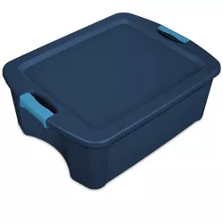 Sterilite 12 Gallon Plastic Latch and Carry Storage Tote, True Blue (36 Pack)
