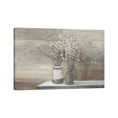 iCanvas Willow Still Life Gray Pots by Julia Purinton Canvas Print Wall Ar