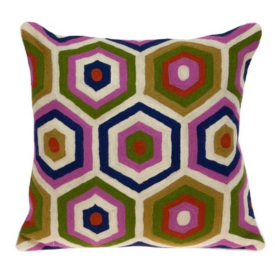 Parkland Collection,Acia Contemporary Multicolored Pillow Cover With Poly Insert