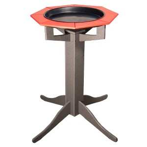 JCS Wildlife Poly Lumber Gray Pedestal Garden Bird Bath - 1 of 4