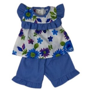 Doll Clothes Superstore Blue Flower Shorts Compatible With 18 Inch Girl Dolls Like Our Generation American Girl My Life Dolls - 1 of 4