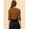 INSPIRE CHIC Women's Work Floral 3/4 Lace Trim Sleeves Open Front Bolero Shrug - 4 of 4