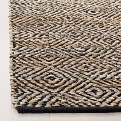 Reversible Black Cowhide Handmade Flat Woven Rug 8' x 10'