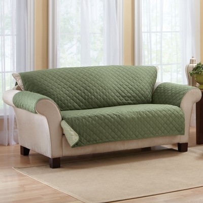 Olive and Sage Reversible Quilted Sofa Protector