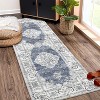 Bohemian Vintage Style Rug, Washable Low Pile Rug with Rubber Backing, Floral Floor Rug for Bedroom, Living Room, Home Office, Game Room - 2 of 4
