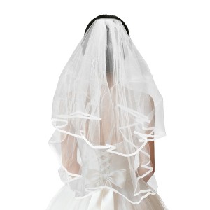 Unique Bargains Wedding Veil Natural White 1 Pc - 1 of 4