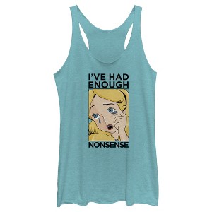 Women's Alice in Wonderland Enough Nonsense Racerback Tank Top - 1 of 4