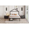 Okak Platform Bed Frame with House-Shaped Headboard and 2 Drawers Metal Storage Bed No Box Spring Needed Easy Assembly - 3 of 4