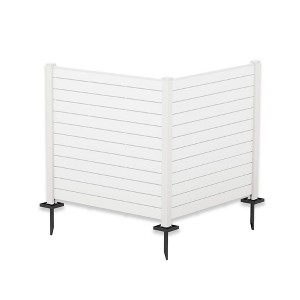 Kozyard 50" W x 48" H Outdoor Privacy Screens Aluminum Post Framed Flat Fence Panels Kit for AC Trash Can Storage - 1 of 4