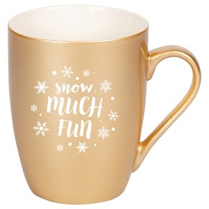 Elanze Designs Snow Much Fun Vegas Gold 10 ounce New Bone China Coffee Cup Mug - 1 of 4