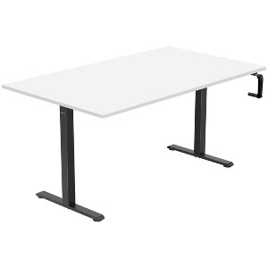 Mount-It! Hand Crank Sit-Stand Desk Frame with Tabletop - White & Black - 1 of 4