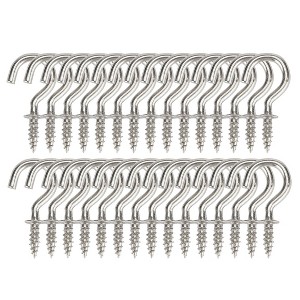 Unique Bargains Metal Screw-in Cup Ceiling Hanger Hooks 30 Pcs - 1 of 4