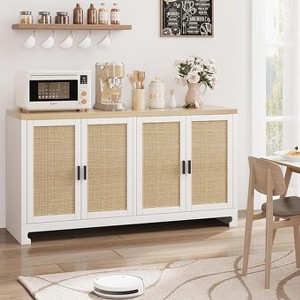 Buffet with 4-door shelf storage cabinet for dining room, kitchen, living room - 1 of 4