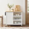 HomeStock  Tristan Open Rolling Kitchen Island Cart, Microwave Stand, Coffee Bar, with Shelves, White - 2 of 4