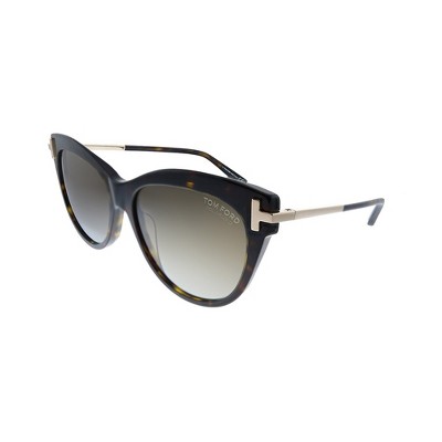 Tom Ford Kira TF 821 52H Womens Cat-Eye Polarized Sunglasses Dark Havana 56mm