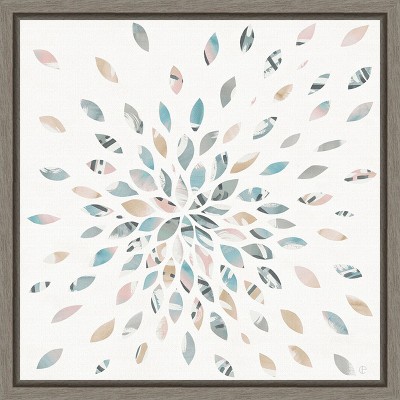 Amanti Art Fireworks II Floral by Elyse Deneige Canvas Wall Art Print Framed 16 x 16-in. in Sylvie Graywash