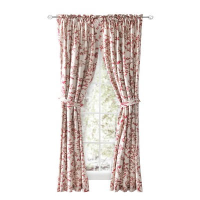 Garnet Cotton Light-Filtering Rod Pocket Curtains with Tiebacks