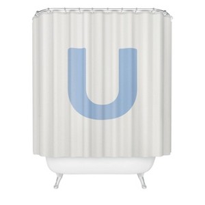 Deny Designs April Lane Art Block Monogram Shower Curtain - 1 of 3