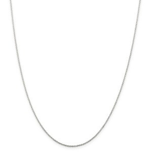 Black Bow Jewelry 1mm Rhodium Plated Sterling Silver Solid Cable Chain Necklace - 1 of 4