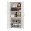 Chic Crate 71'' 2 Shapely-Door Metal Cabinet – Adjustable Shelves for Bedroom/Living/Kitchen (White) - 4 of 4