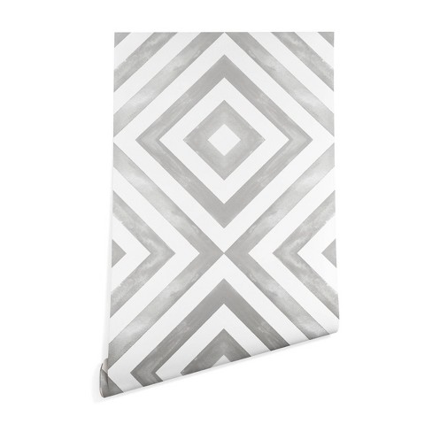 Little Arrow Design Co Diamonds In Gray Wallpaper Gray - Deny Designs - image 1 of 4