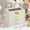 Modern Jewelry Box with Glass Lid, 4-Layer Jewelry Organizer, 3 Drawers, for Sunglasses, Big Jewelry, Jewelry Storage - 4 of 4