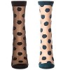 MeMoi 2 Pair Women's Sheer Cotton-Rich Polka Dot Crew Socks - 2 of 4