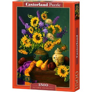 1500 Piece Jigsaw Puzzle, Autumn Treasures, Still nature puzzle, Sunflowers in a vase, Adult Puzzle, Castorland C-152063-2 - 1 of 4