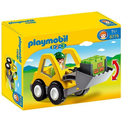 Playmobil 1.2.3. Excavator Front Loader 6775 Playset 3pc