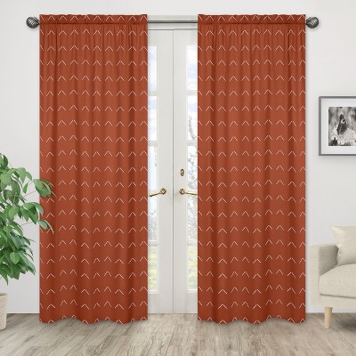 Diamond Tuft Microfiber Geometric Semi-Sheer Rod Pocket Curtain Panels (Set of 2)