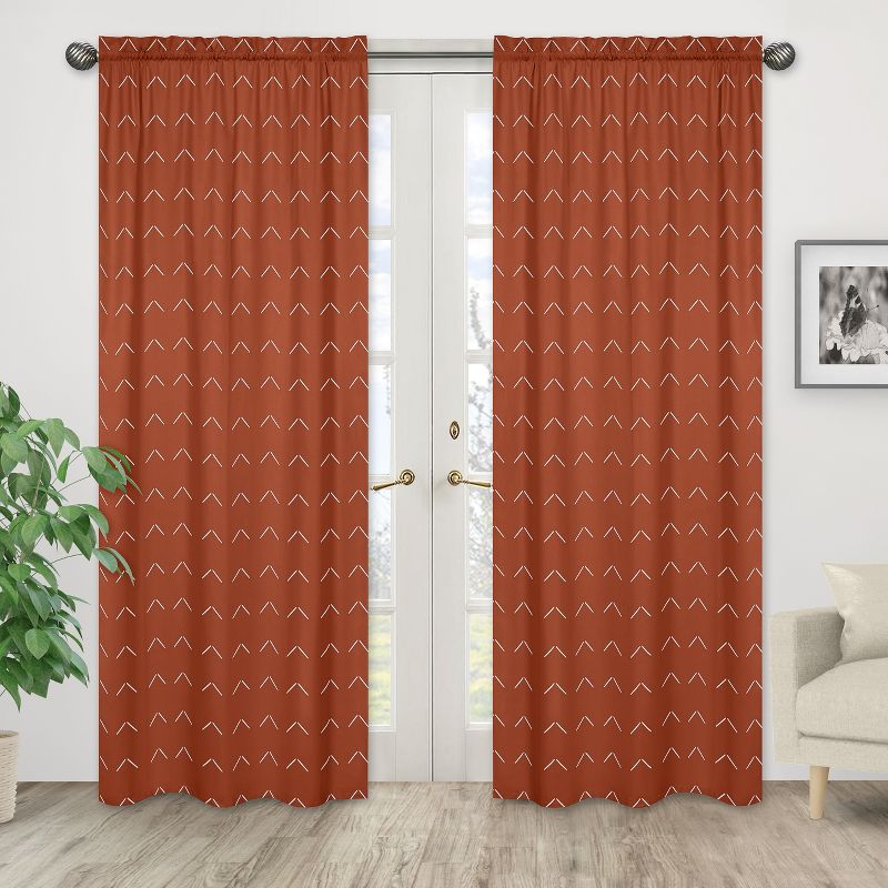 Sweet Jojo Designs Window Curtain Panels 84in. Diamond Tuft Orange and Ivory, 2 of 6