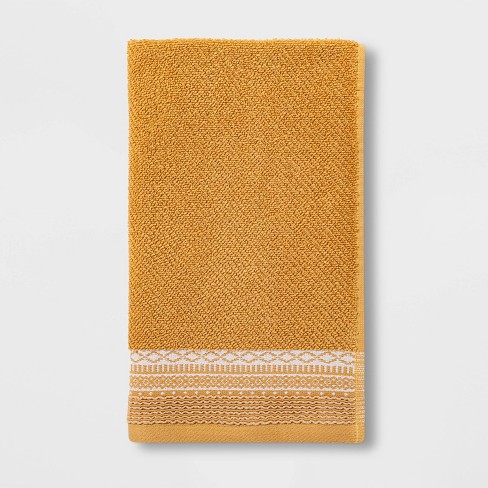 Diamond Border Terry Hand Towel Gold - Threshold™ : Target