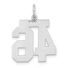 Black Bow Jewelry 14k White Gold, Jersey Collection, Medium Number 46 Pendant - 3 of 4