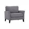 Serta Wapello Chair Charcoal: Contemporary Armchair with Spring Core Cushions & Rubberwood Legs - 3 of 4