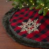 Northlight 48-Inch Red and Black Christmas Tree Skirt with Burlap Snowflake - 2 of 4